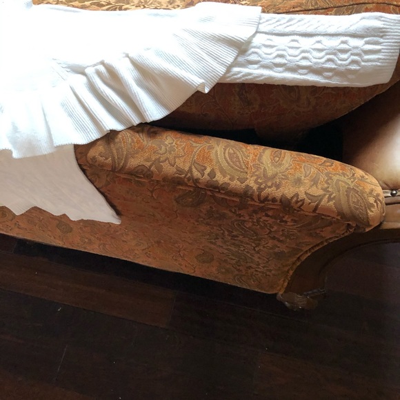 $395 !!! NAADAM Women Volta Ruffle Mock Neck Cable White Pullover Size S! 🤩 ST - Picture 9 of 14